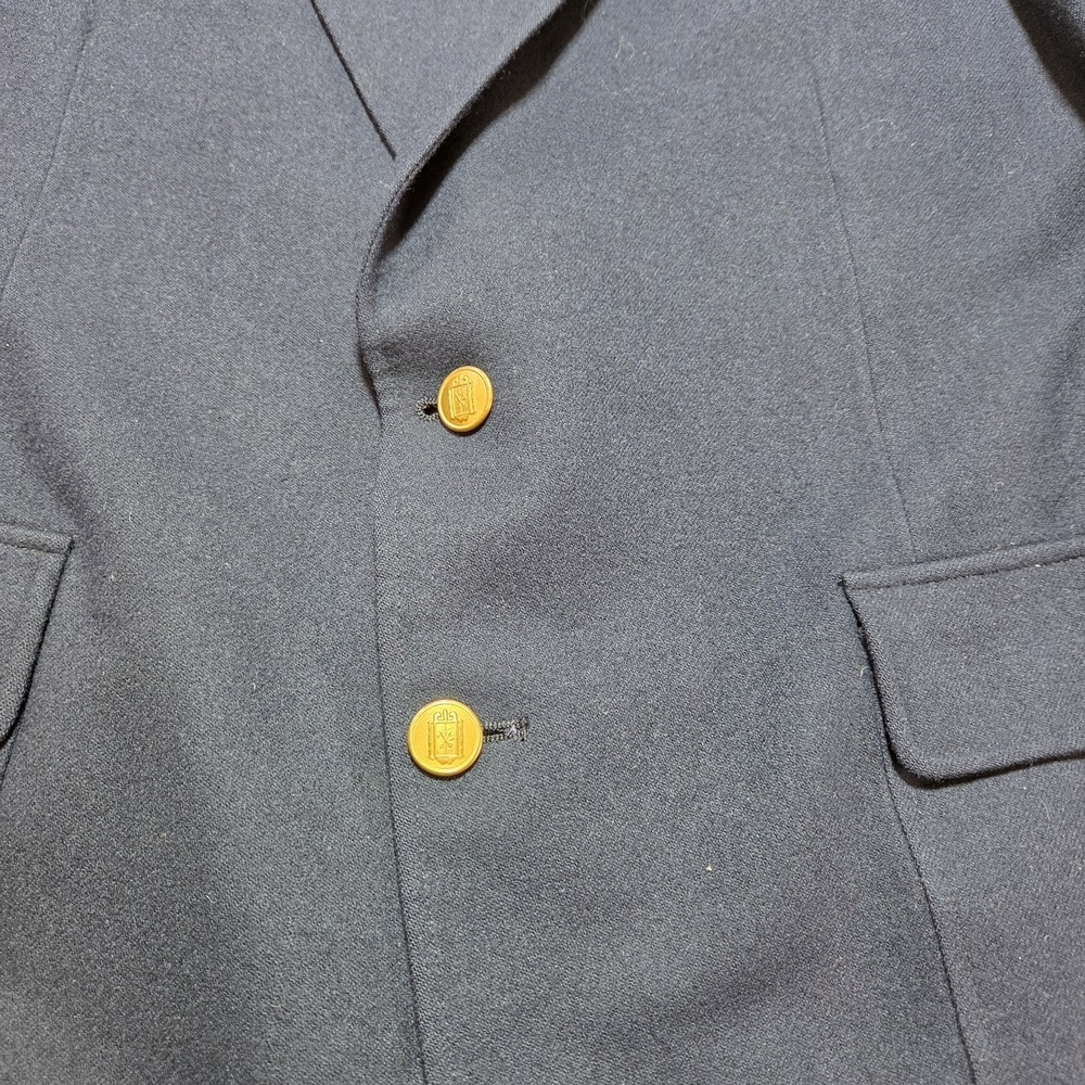 Corbin of Huntington Navy Blazer Mens 44R Gold Button USA Made Wool Classic - Picture 8 of 16
